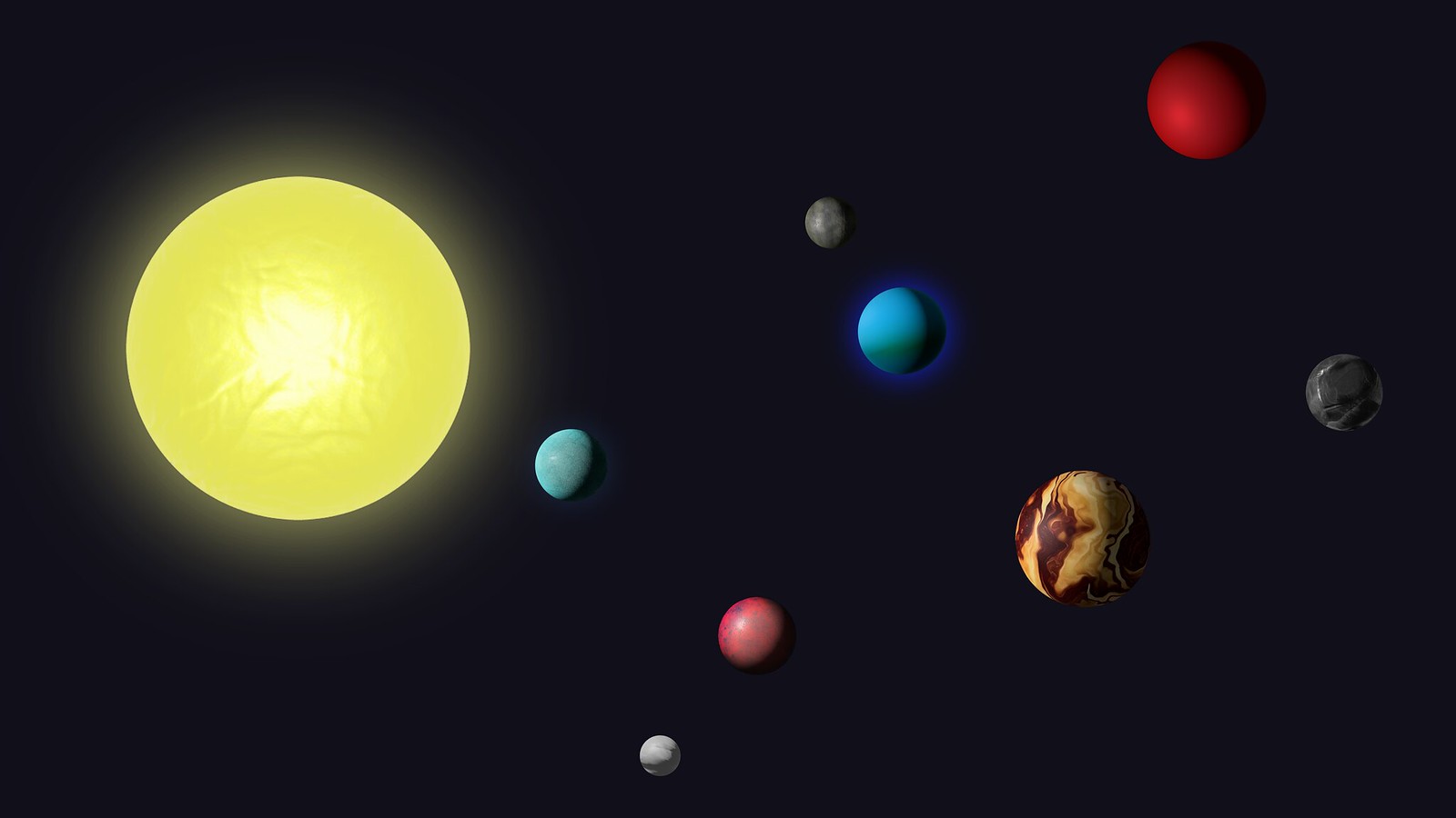 Um sistema planetário imaginário